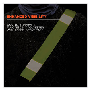 GloWear 8004 Hi-Vis Seat Belt Cover, 6" x 18.5", Lime, Ships in 1-3 Business Days