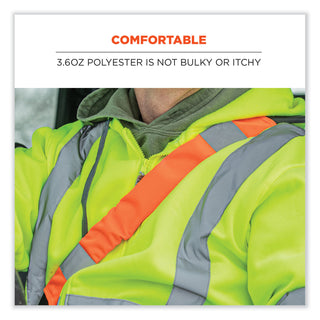 GloWear 8004 Hi-Vis Seat Belt Cover, 6" x 18.5", Lime, Ships in 1-3 Business Days