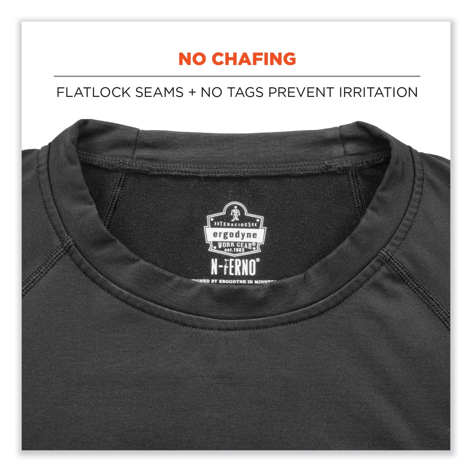 N-Ferno 6435 Midweight Long Sleeve Base Layer Shirt, Medium, Black, Ships in 1-3 Business Days