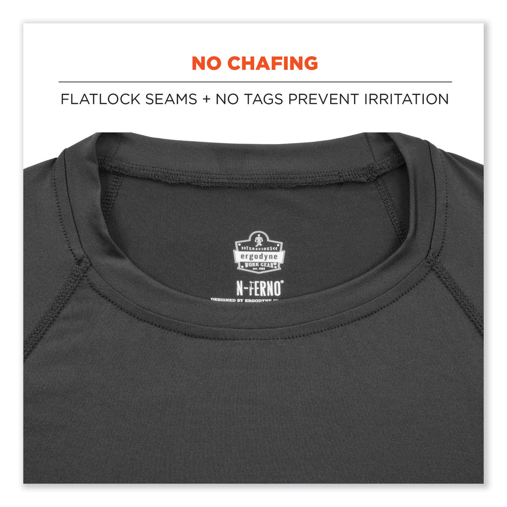 N-Ferno 6436 Long Sleeve Lightweight Base Layer Shirt, Large, Black, Ships in 1-3 Business Days