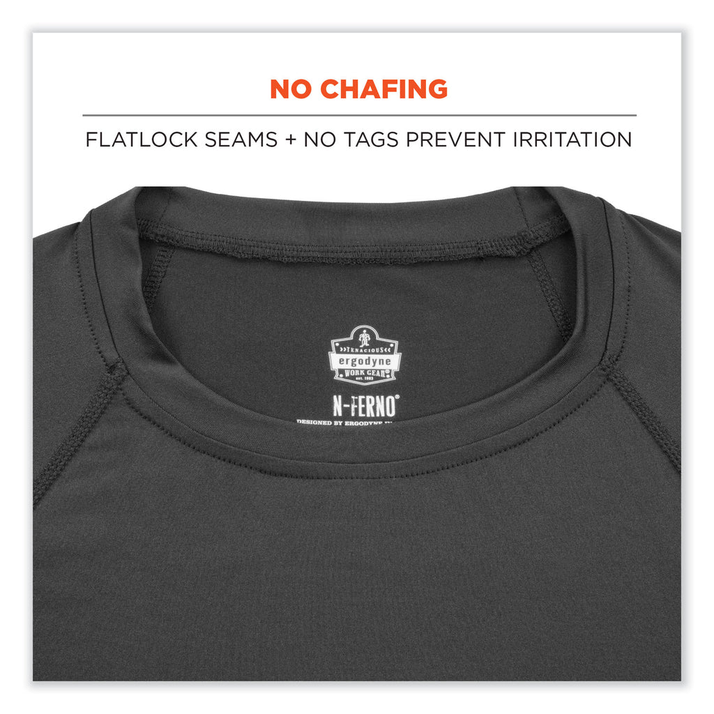 N-Ferno 6436 Long Sleeve Lightweight Base Layer Shirt, 2X-Large, Black, Ships in 1-3 Business Days