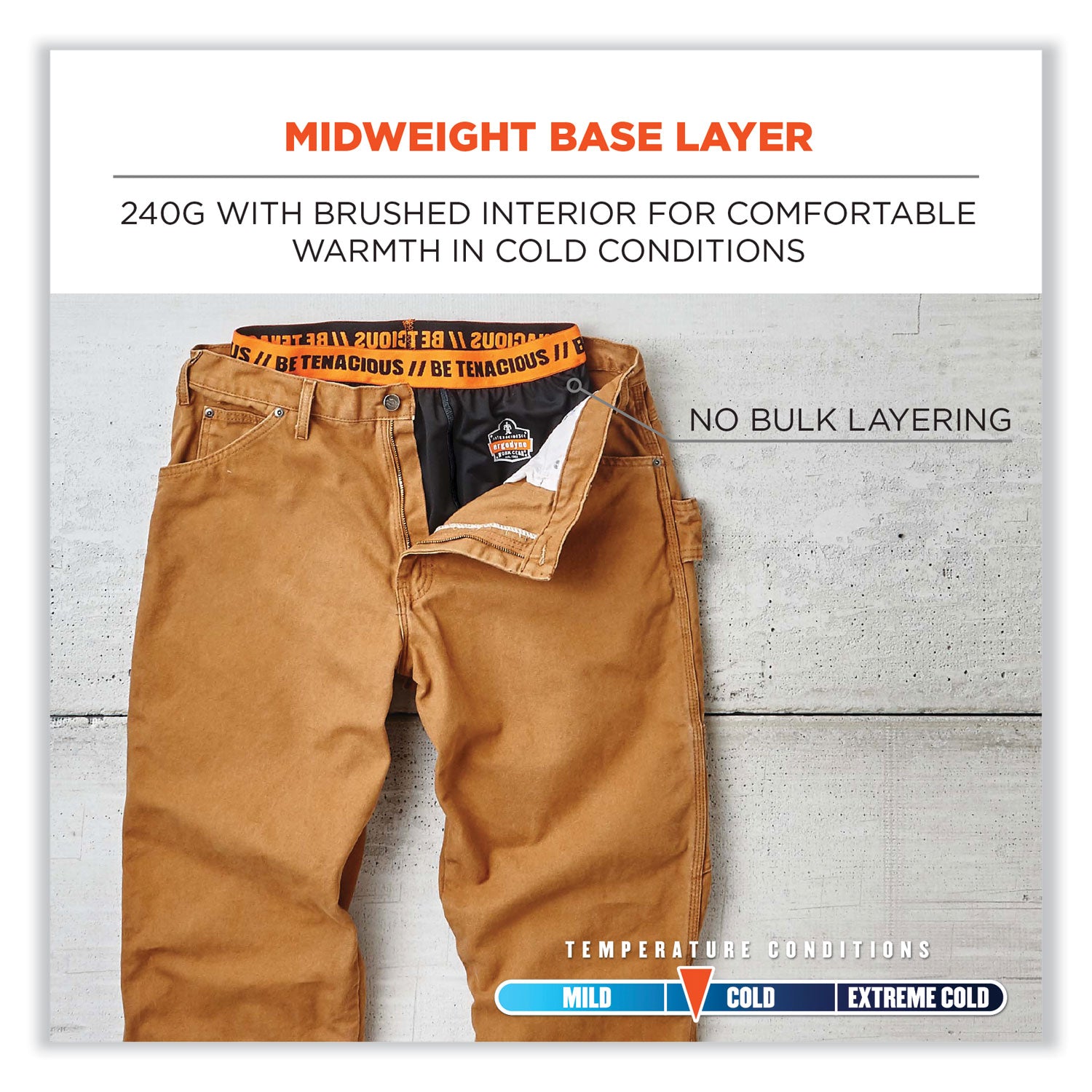 N-Ferno 6480 Midweight Base Layer Pants - 240 g, Medium, Black, Ships in 1-3 Business Days