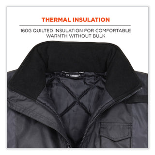 GloWear 8377EV Non-Certified Hi-Vis Quilted Bomber Jacket, Black, X-Large, Ships in 1-3 Business Days