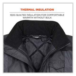 GloWear 8377EV Non-Certified Hi-Vis Quilted Bomber Jacket, Black, 4X-Large, Ships in 1-3 Business Days