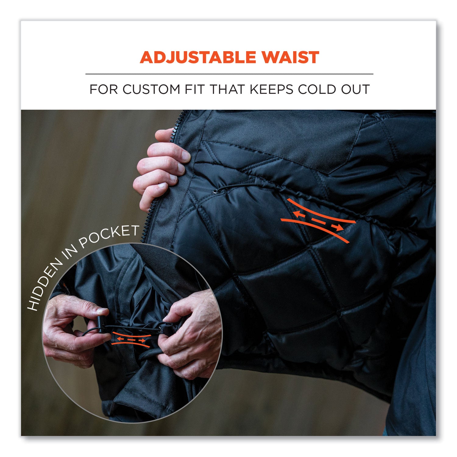 N-Ferno 6467 Winter Work Jacket with 300D Polyester Shell, Large, Black, Ships in 1-3 Business Days