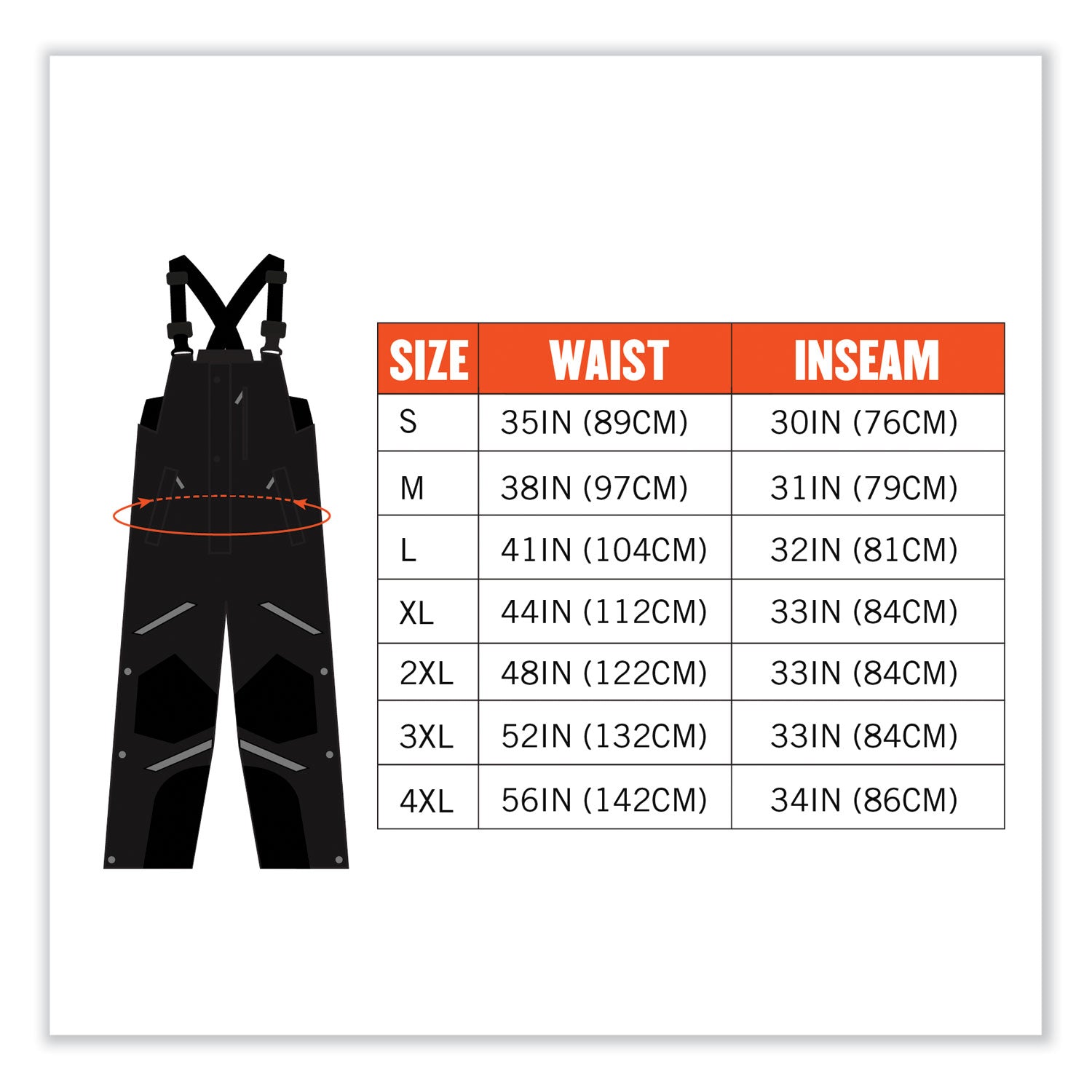 N-Ferno 6471 Thermal Bibs with 500D Nylon Shell, 2X-Large, Black, Ships in 1-3 Business Days