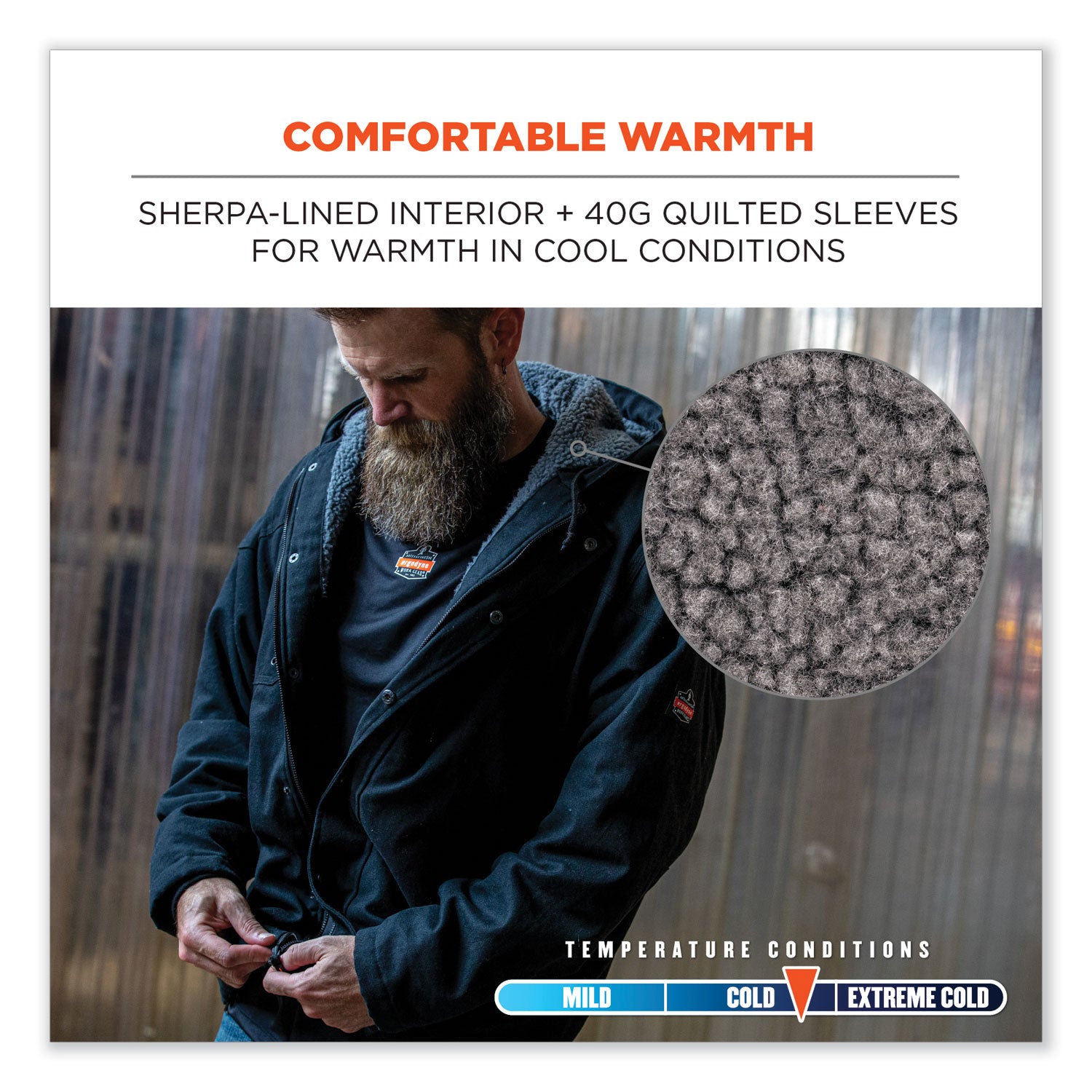 N-Ferno 6468 Duck Canvas Work Jacket, Small, Black, Ships in 1-3 Business Days