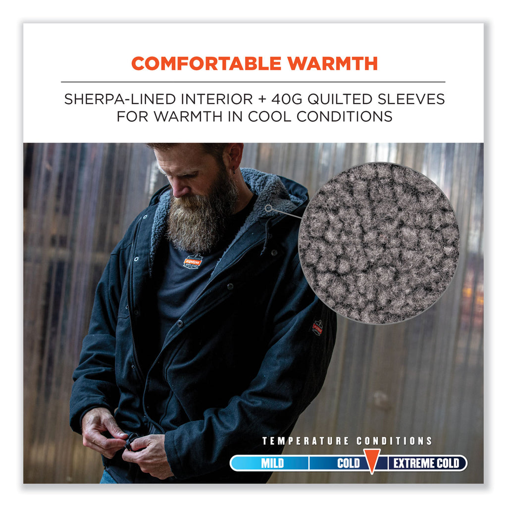 N-Ferno 6468 Duck Canvas Work Jacket, Medium, Black, Ships in 1-3 Business Days