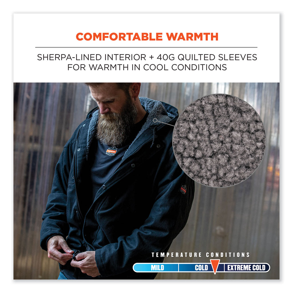 N-Ferno 6468 Duck Canvas Work Jacket, 2X-Large, Black, Ships in 1-3 Business Days