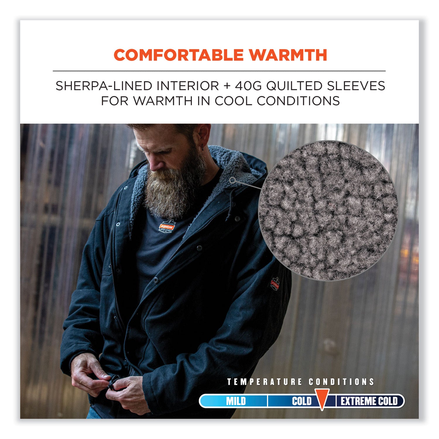 N-Ferno 6468 Duck Canvas Work Jacket, 3X-Large, Black, Ships in 1-3 Business Days
