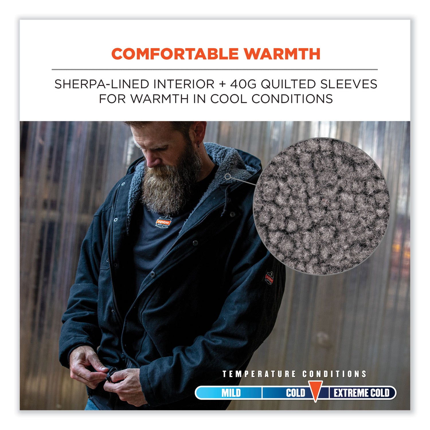 N-Ferno 6468 Duck Canvas Work Jacket, 4X-Large, Black, Ships in 1-3 Business Days