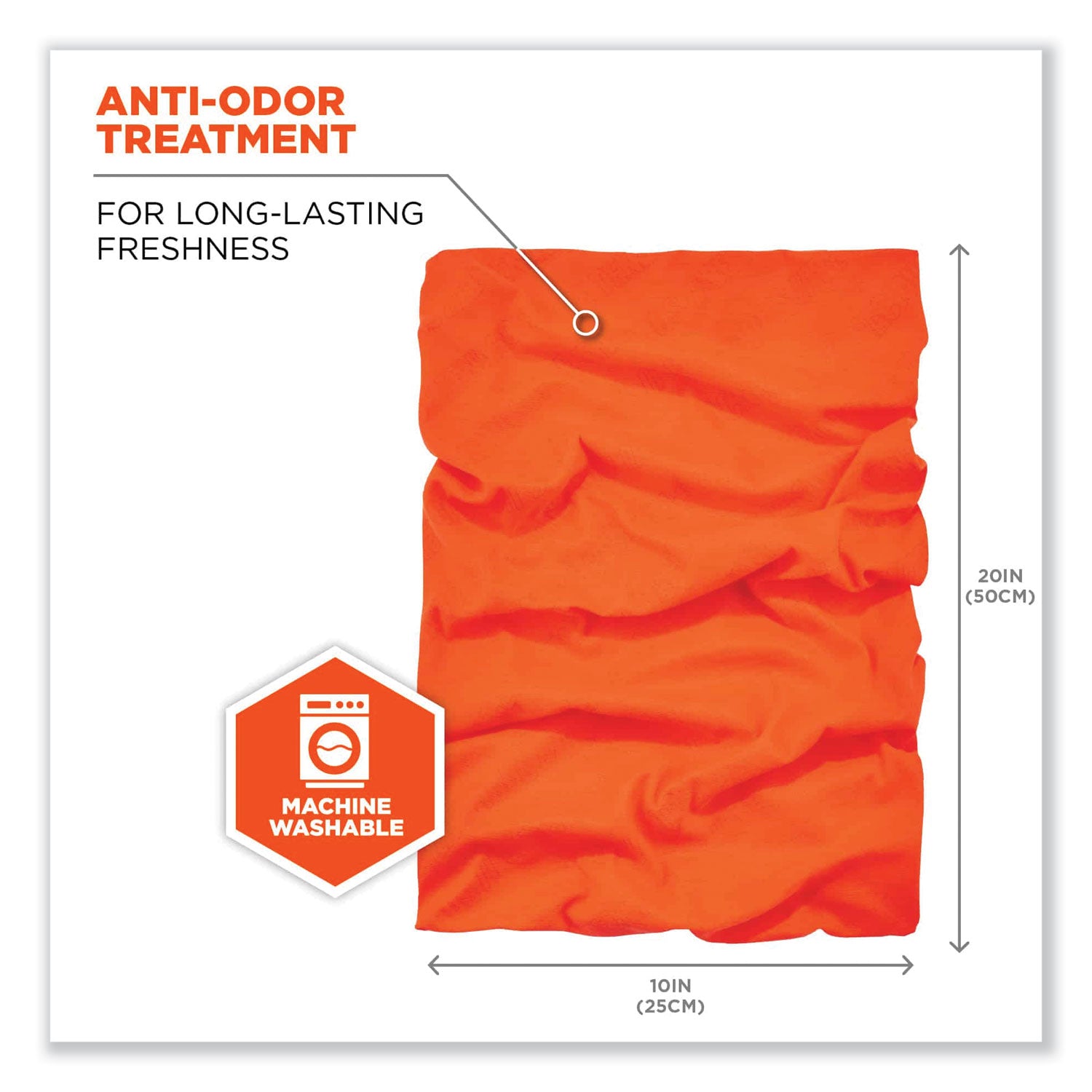 Chill-Its 6485 Multi-Band, Polyester, One Size Fits Most, Hi-Vis Orange, Ships in 1-3 Business Days