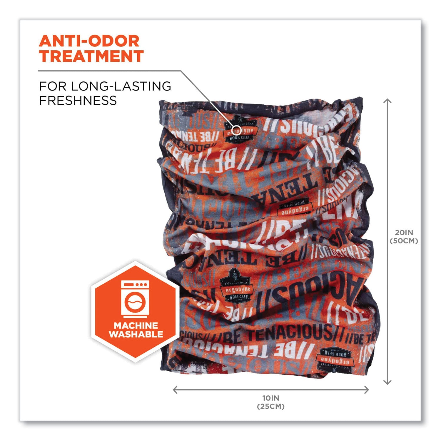 Chill-Its 6485 Multi-Band, Polyester, One Size Fits Most, Be Tenacious, Ships in 1-3 Business Days