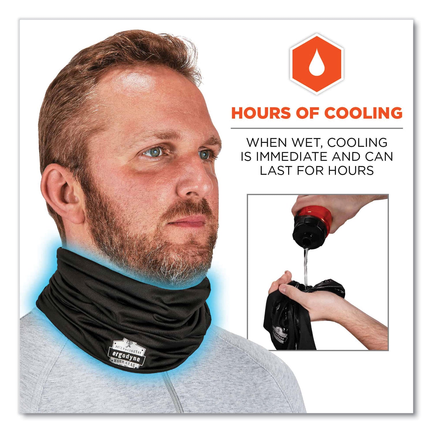 Chill-Its 6487 Cooling Performance Knit Multi-Band, Polyester/Spandex, One Size Fits Most, Black, Ships in 1-3 Business Days