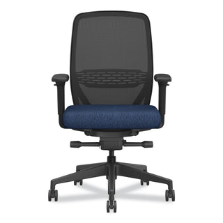 Nucleus Series Recharge Task Chair, Up to 300lb, 16.63" to 21.13" Seat Ht, Navy Seat, Black Back/Base