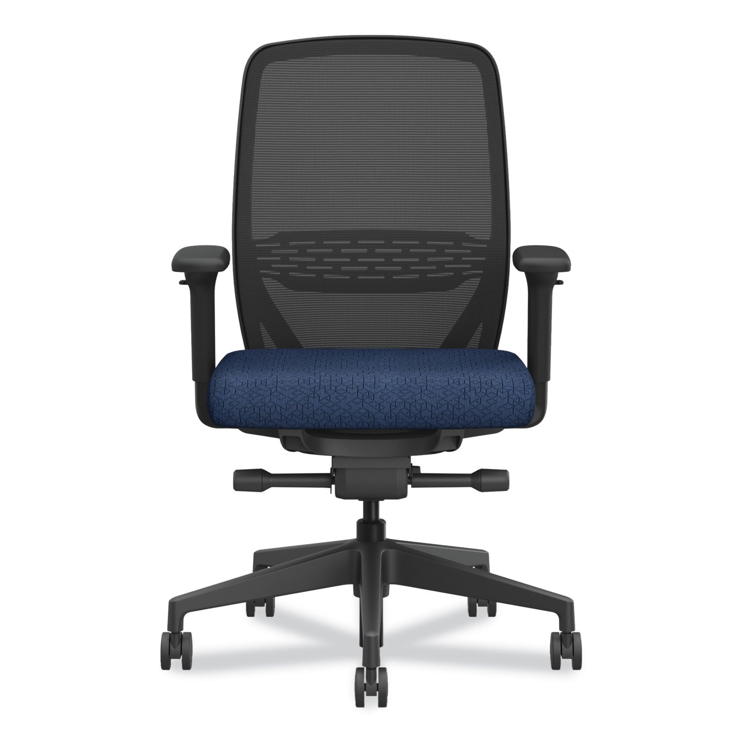 Nucleus Series Recharge Task Chair, Up to 300lb, 16.63" to 21.13" Seat Ht, Navy Seat, Black Back/Base - 2