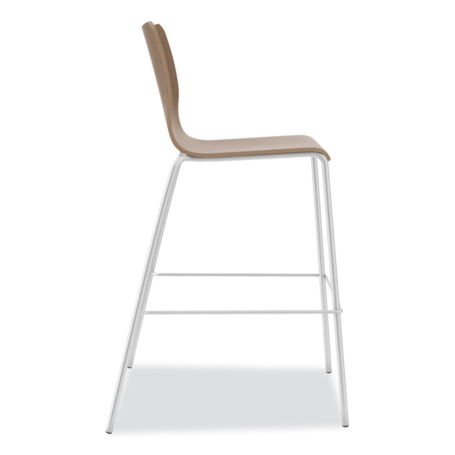 Ruck Laminate Task Stool, Supports up to 300 lb, 30" Seat Height, Pinnacle Seat/Base, Silver Frame