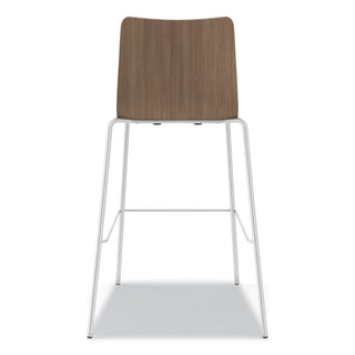 Ruck Laminate Task Stool, Supports up to 300 lb, 30" Seat Height, Pinnacle Seat/Base, Silver Frame