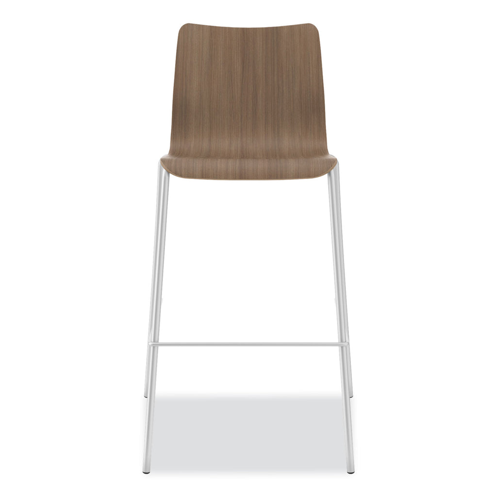 Ruck Laminate Task Stool, Supports up to 300 lb, 30" Seat Height, Pinnacle Seat/Base, Silver Frame