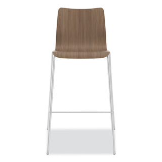 Ruck Laminate Task Stool, Supports up to 300 lb, 30" Seat Height, Pinnacle Seat/Base, Silver Frame