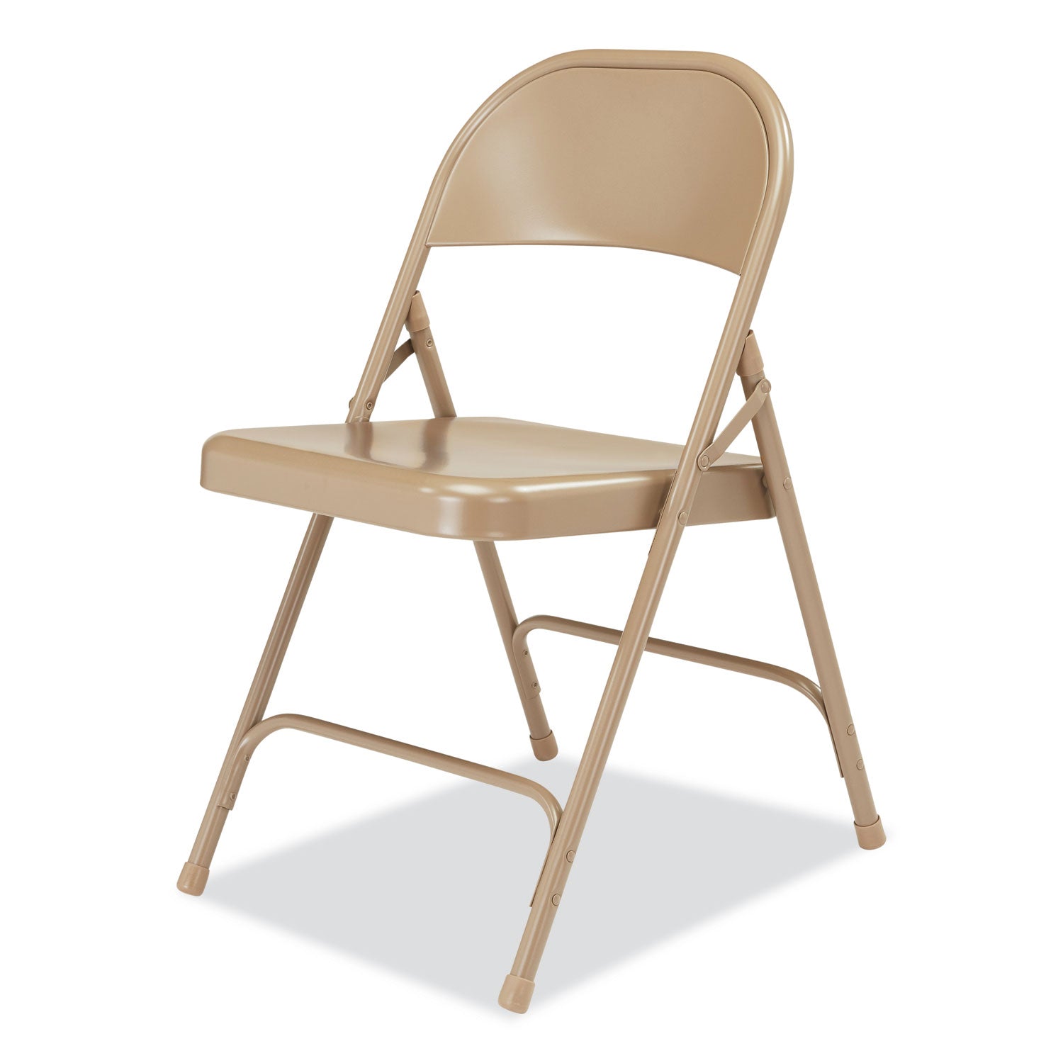 50 Series All-Steel Folding Chair, Supports 500 lb, 16.75" Seat Ht, Beige Seat/Back, Beige Base, 4/CT, Ships in 1-3 Bus Days