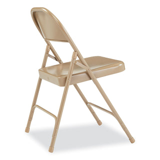 50 Series All-Steel Folding Chair, Supports 500 lb, 16.75" Seat Ht, Beige Seat/Back, Beige Base, 4/CT, Ships in 1-3 Bus Days
