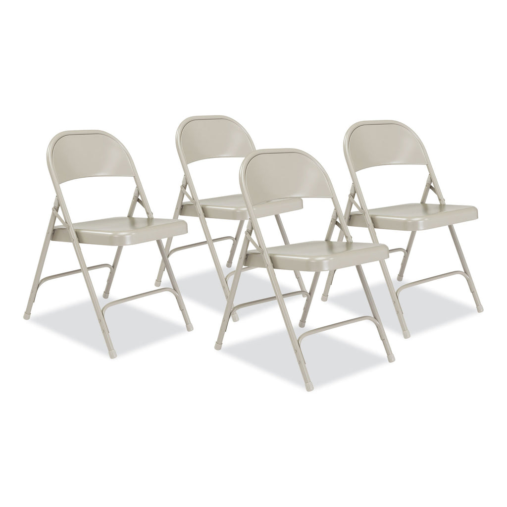 50 Series All-Steel Folding Chair, Supports 500 lb, 16.75" Seat Height, Gray Seat/Back/Base, 4/Carton, Ships in 1-3 Bus Days