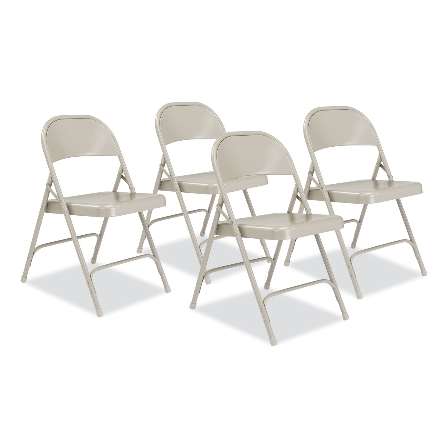 50 Series All-Steel Folding Chair, Supports 500 lb, 16.75" Seat Height, Gray Seat/Back/Base, 4/Carton, Ships in 1-3 Bus Days