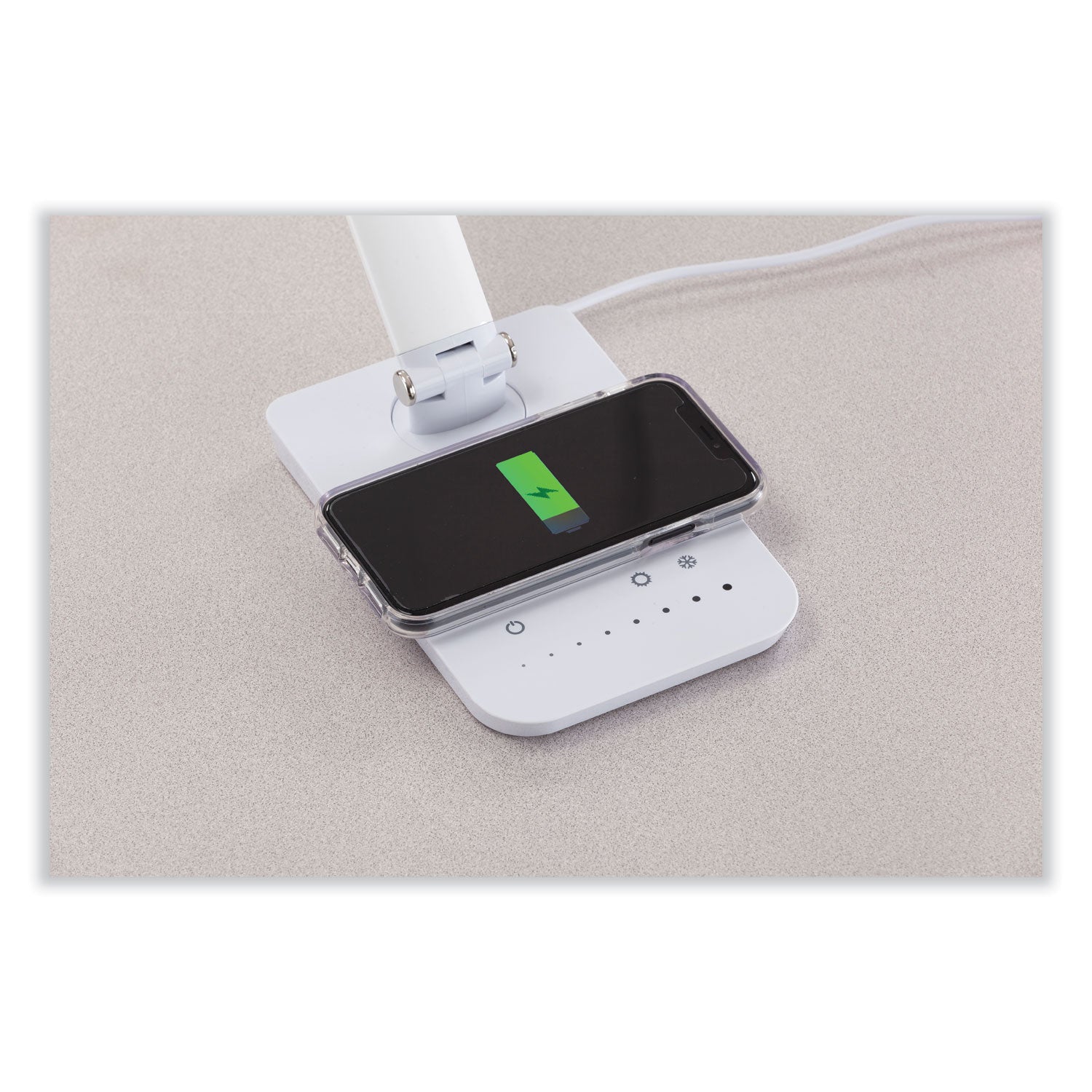 Vamp LED Wireless Charging Lamp, Multi-pivot Neck, 16.75" High, Black, Ships in 1-3 Business Days