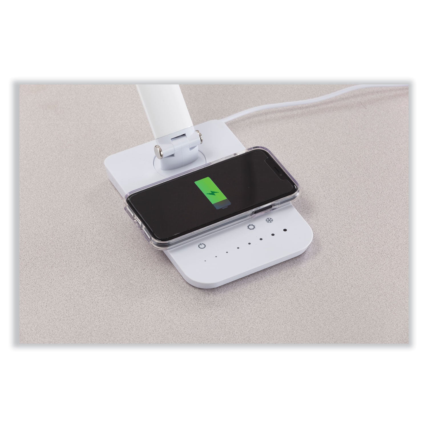 Vamp LED Wireless Charging Lamp, Multi-pivot Neck, 16.75" High, Silver, Ships in 1-3 Business Days