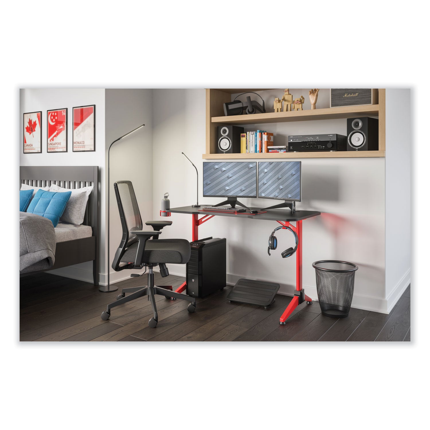 Resi LED Desk Lamp, Gooseneck, 18.5' High, Black, Ships in 1-3 Business Days