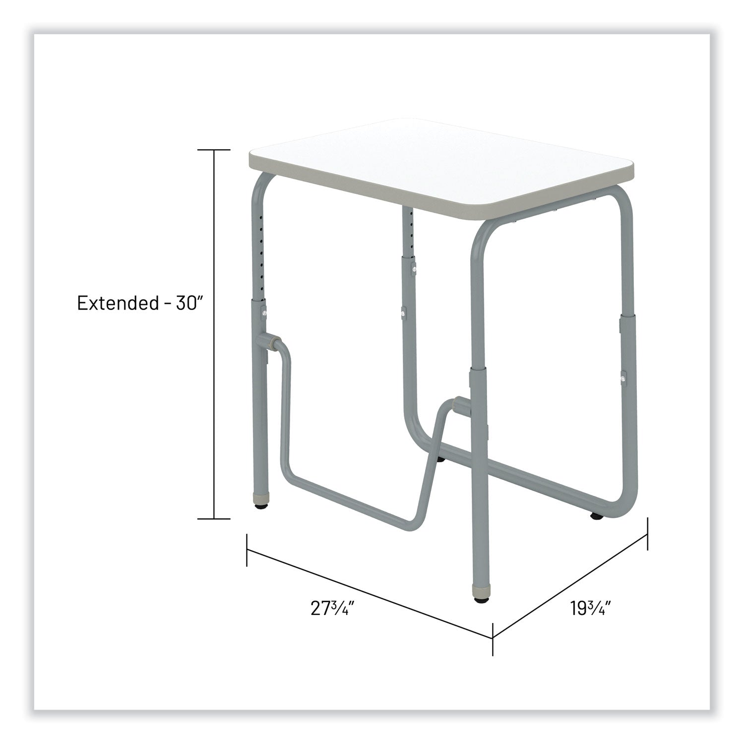 AlphaBetter 2.0 Height-Adjust Student Desk with Pendulum Bar, 27.75 x 19.75 x 22 to 30, Dry Erase, Ships in 1-3 Business Days