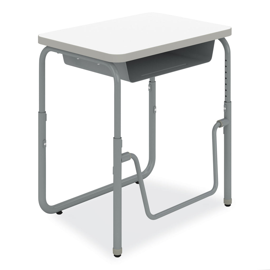 AlphaBetter 2.0 Height-Adjust Student Desk with Pendulum Bar, 27.75 x 19.75 x 22 to 30, Dry Erase, Ships in 1-3 Business Days