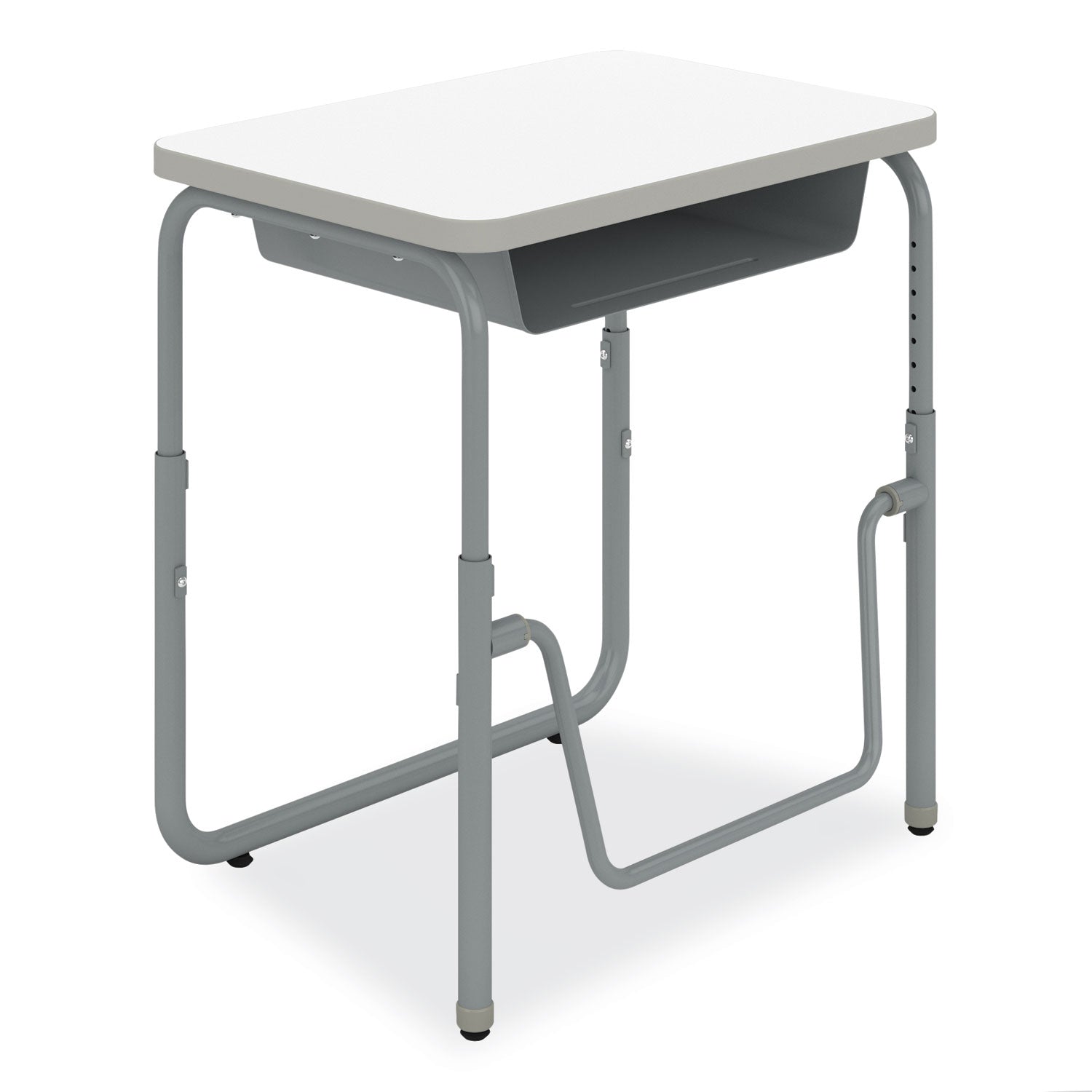 AlphaBetter 2.0 Height-Adjust Student Desk with Pendulum Bar, 27.75 x 19.75 x 22 to 30, Dry Erase, Ships in 1-3 Business Days