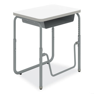 AlphaBetter 2.0 Height-Adjust Student Desk with Pendulum Bar, 27.75 x 19.75 x 22 to 30, Dry Erase, Ships in 1-3 Business Days