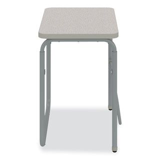 AlphaBetter 2.0 Height-Adjustable Student Desk with Pendulum Bar, 27.75" x 19.75" x 29" to 43", Pebble Gray