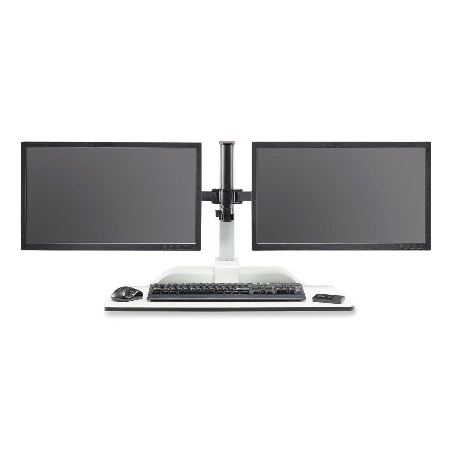 Soar Electric Desktop Sit/Stand Dual Monitor Arm, For 27" Monitors, White, Supports 10 lbs, Ships in 1-3 Business Days