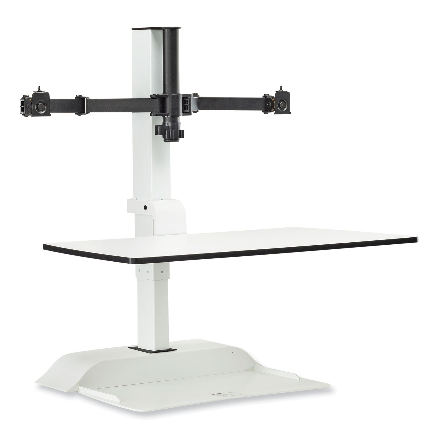 Soar Electric Desktop Sit/Stand Dual Monitor Arm, For 27" Monitors, White, Supports 10 lbs, Ships in 1-3 Business Days