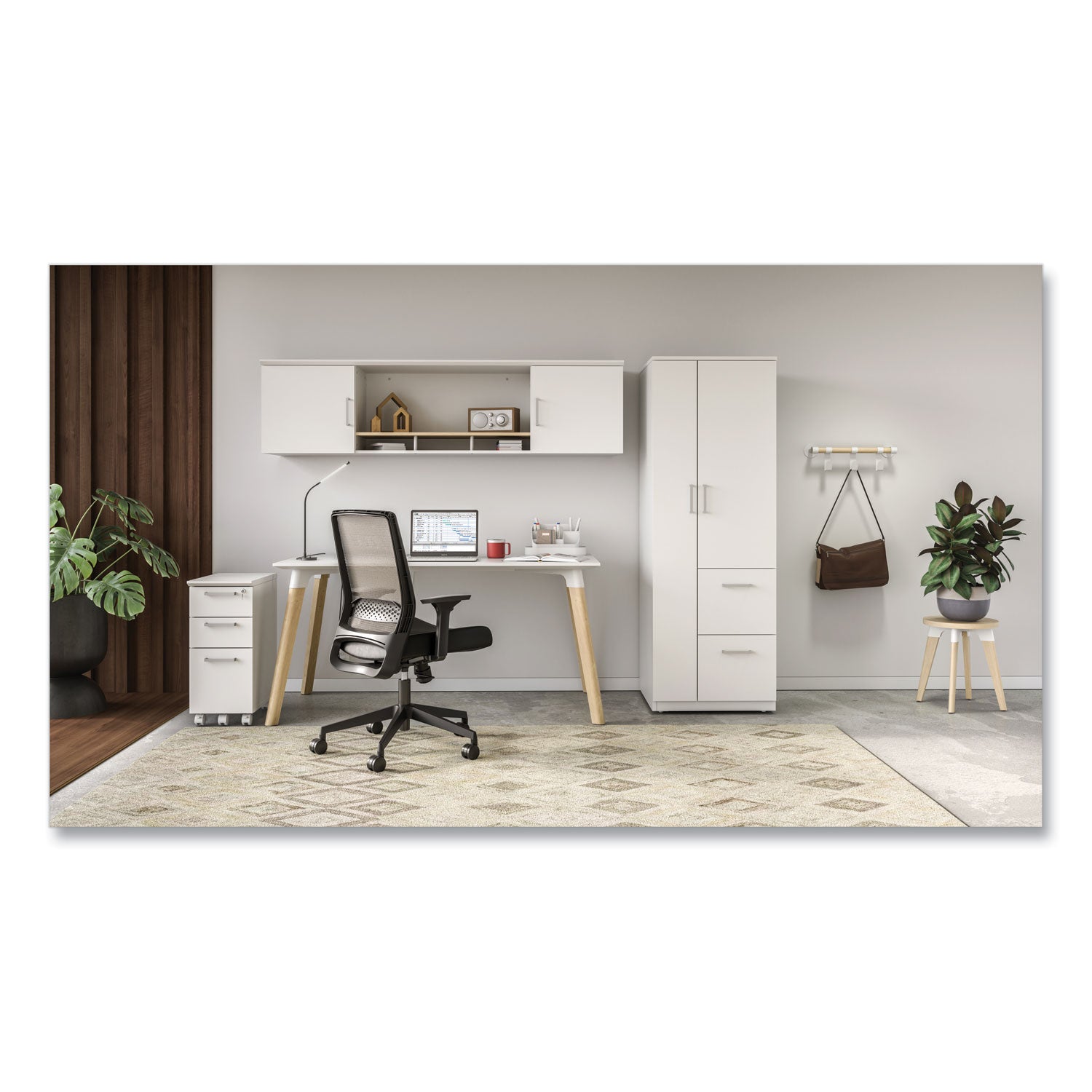 Resi Coat Wall Rack, 3 Hook, 19.75w x 4.25d x 6h, White, Ships in 1-3 Business Days