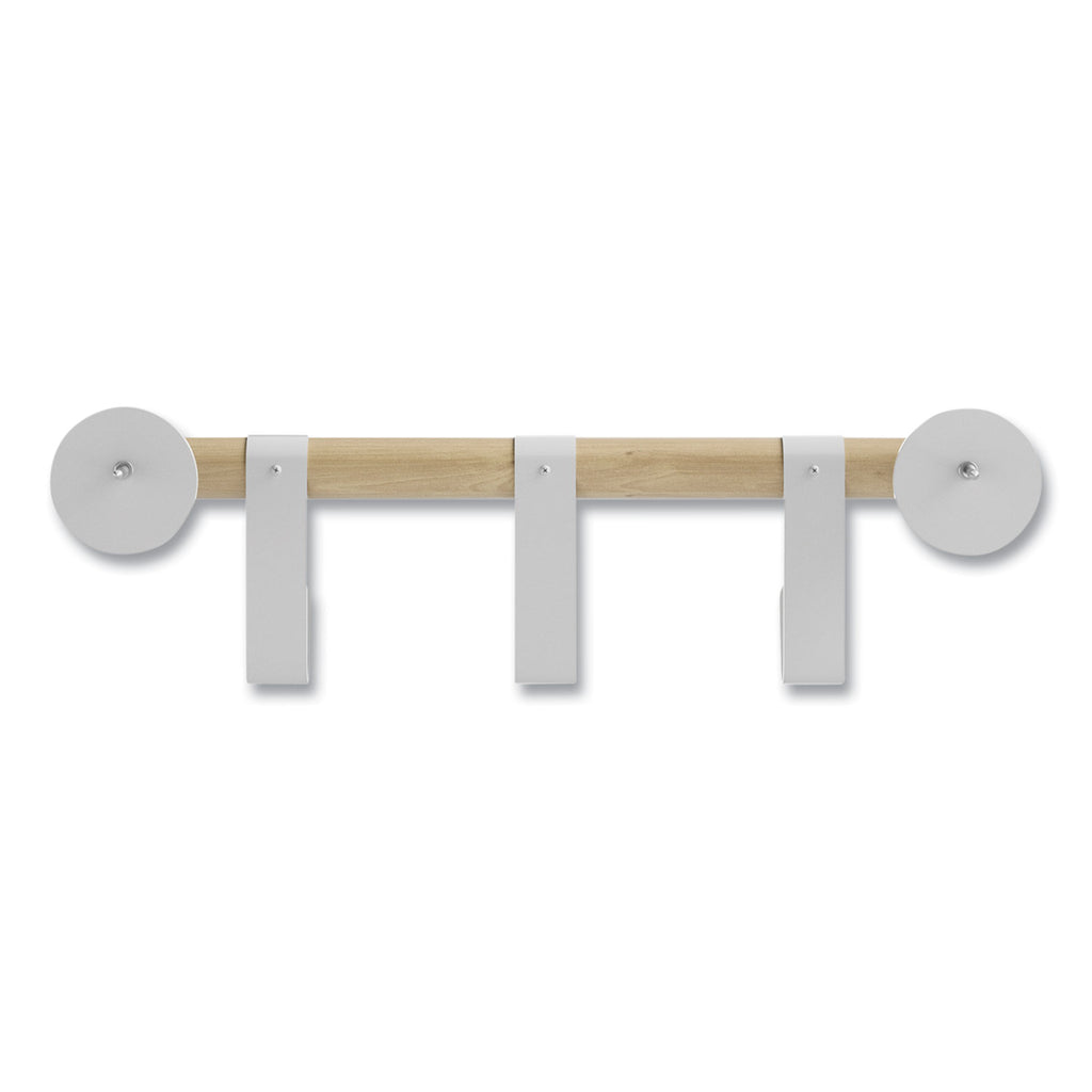 Resi Coat Wall Rack, 3 Hook, 19.75w x 4.25d x 6h, White, Ships in 1-3 Business Days