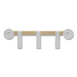 Resi Coat Wall Rack, 3 Hook, 19.75w x 4.25d x 6h, White, Ships in 1-3 Business Days