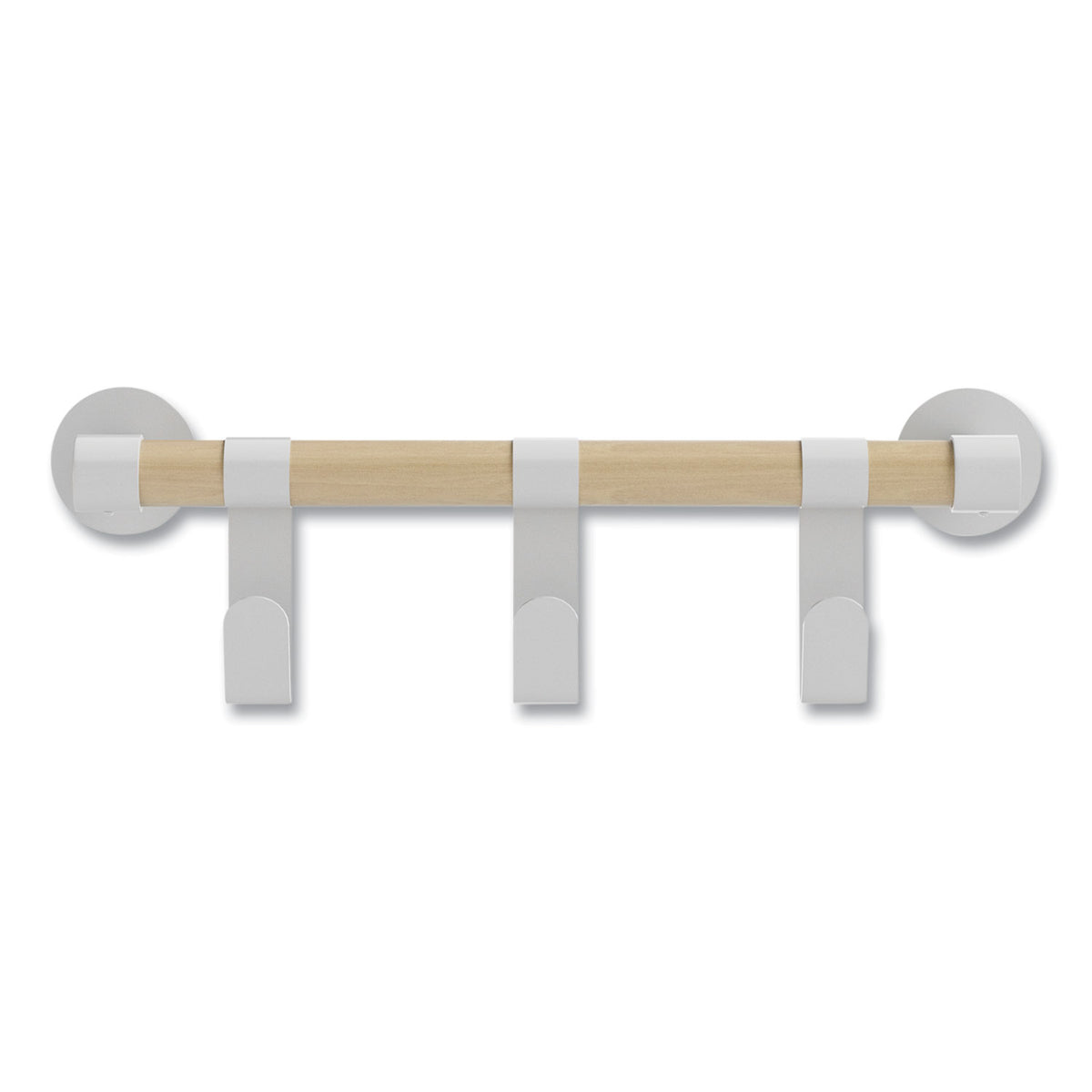 Resi Coat Wall Rack, 3 Hook, 19.75w x 4.25d x 6h, White, Ships in 1-3 Business Days