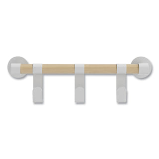 Resi Coat Wall Rack, 3 Hook, 19.75w x 4.25d x 6h, White, Ships in 1-3 Business Days