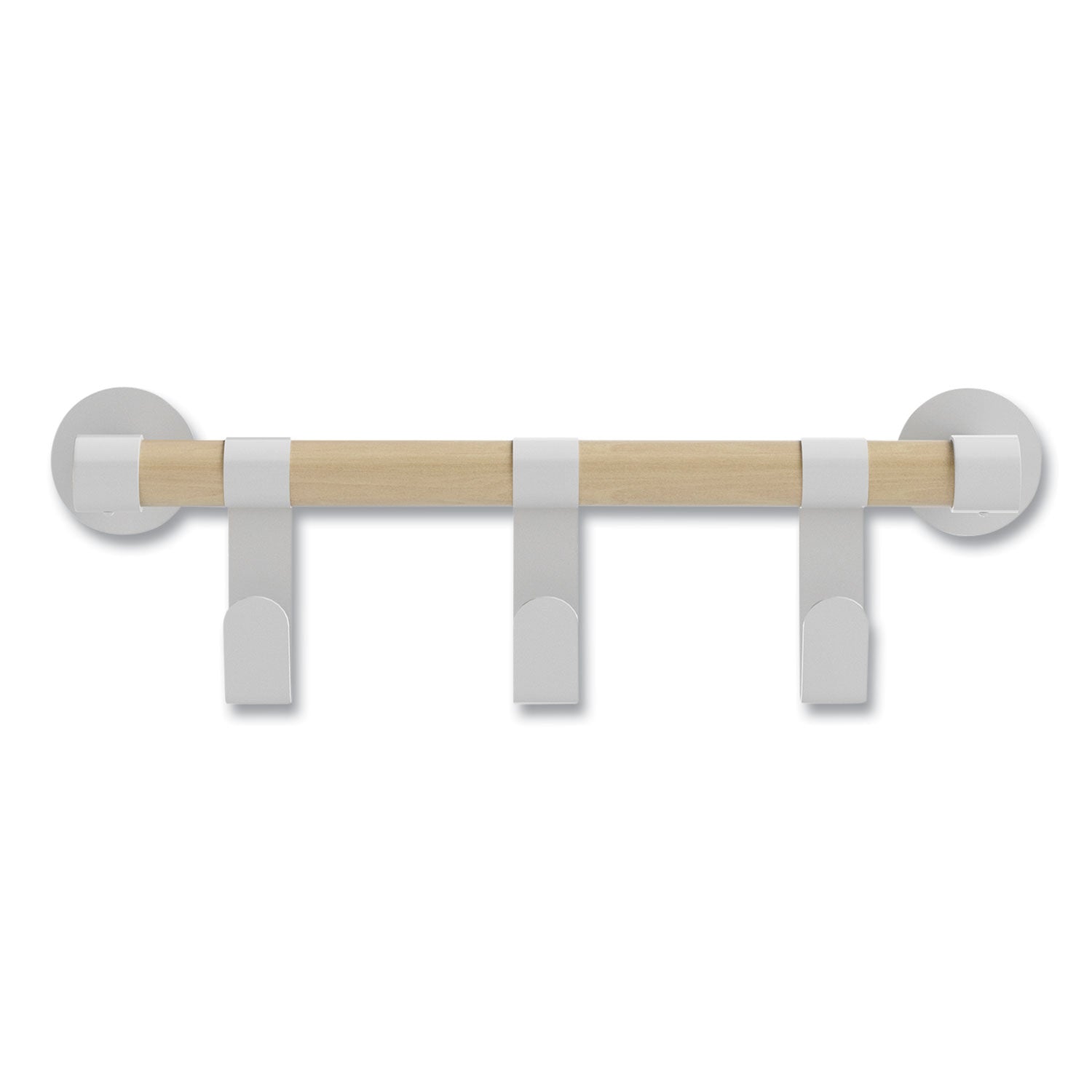 Resi Coat Wall Rack, 3 Hook, 19.75w x 4.25d x 6h, White, Ships in 1-3 Business Days