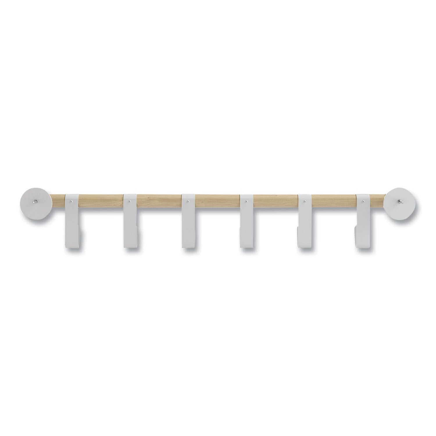 Resi Coat Wall Rack, 6 Hook, 36.25w x 4.25d x 6h, White, Ships in 1-3 Business Days