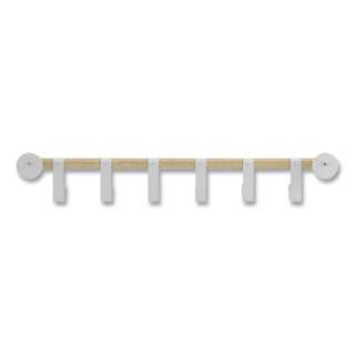 Resi Coat Wall Rack, 6 Hook, 36.25w x 4.25d x 6h, White, Ships in 1-3 Business Days