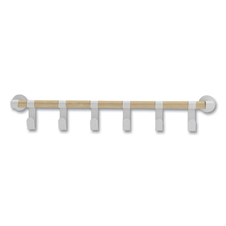 Resi Coat Wall Rack, 6 Hook, 36.25w x 4.25d x 6h, White, Ships in 1-3 Business Days