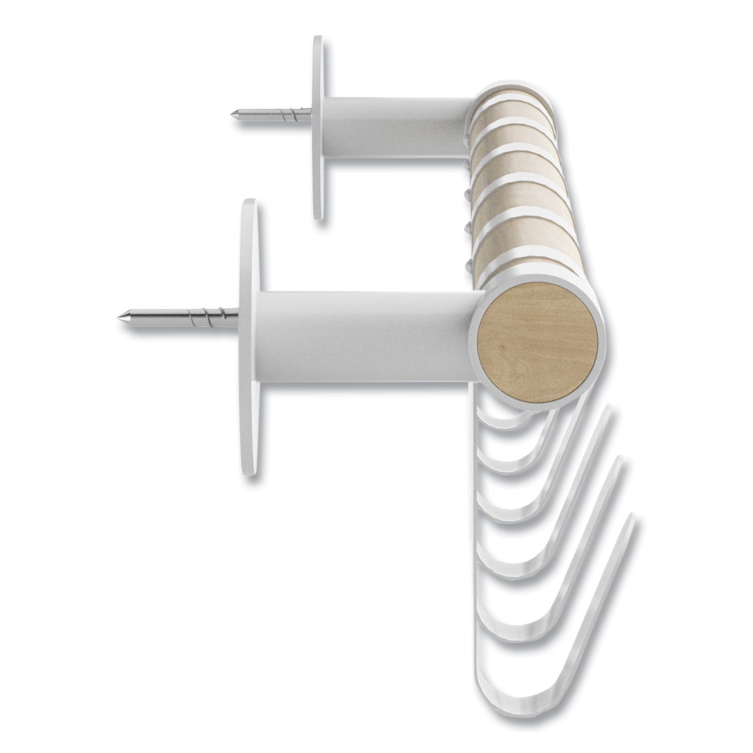 Resi Coat Wall Rack, 6 Hook, 36.25w x 4.25d x 6h, White, Ships in 1-3 Business Days