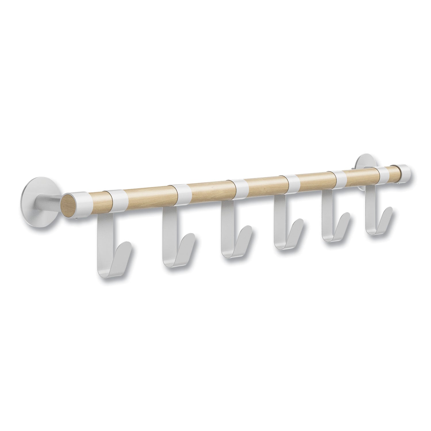 resi-coat-wall-rack-6-hook-3625w-x-425d-x-6h-white-ships-in-1-3-business-days_saf4264wh - 1