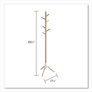Resi Standing Coat Tree, 6 Hook, 17.25w x 17.25d x 69.5h, White, Ships in 1-3 Business Days